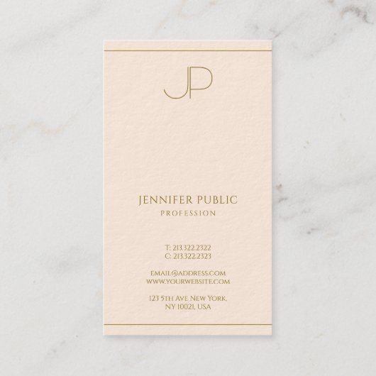 Custom Elegant Monogram Template Luxurious Thick Visitenkarte (Rückseite)