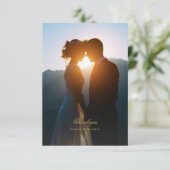 custom elegant photo wedding dankeskarte (Stehend Vorderseite)