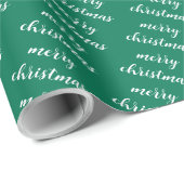 Custom Elegant Pine Tree Green Merry Christmas Geschenkpapier (Rolleneckpunkt)