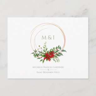 Custom Elegant Poinsettia Weihnachtsfeier Postkarte