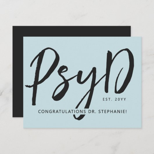 Custom Elegant PsyD Doctor of Psychology Modern Karte (Vorne/Hinten)
