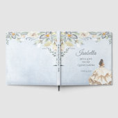 Custom Elegant Quinceañera 15th Birthday Gästebuch (Voll)