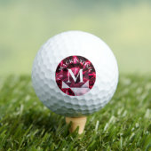 Custom Elegant Red Monogram Golfball (Insitu T-Shirt)