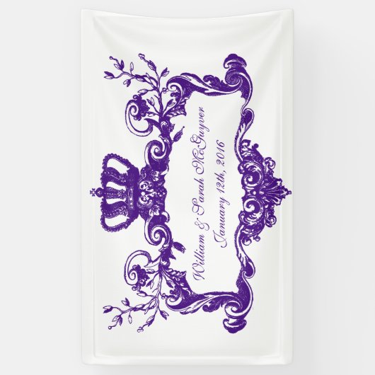 Custom Elegant Regal Wedding Banner (Vertikal)