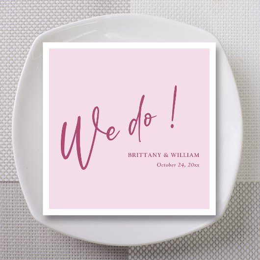 Custom Elegant Rosa auf Blush Wir machen Script Ho Serviette