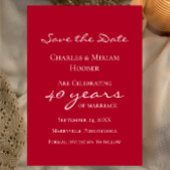 Custom Elegant Ruby 40th Wedding Anniversary Party Save The Date