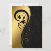 Custom Elegant Schwarz-weiß & Gold Hello 40 Party Einladung (Rückseite)