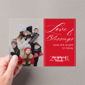 Custom Elegant Script 1 Family Photo Holiday Card Acryleinladungen (Insitu (Handheld))