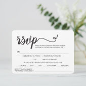 Custom Elegant script Hochzeit Mahlzeiten alle All RSVP Karte (Stehend Vorderseite)