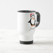 custom Elegant Script Name Stilvolle Pinguin 2022 Reisebecher (VorderseiteRechts)