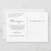 Custom Elegant Script Wedding Foto Vielen Dank Einladung (Rückseite)