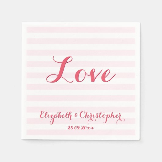 Custom Elegant Script Wedding Liebe Paper Napkins Serviette (Vorderseite)