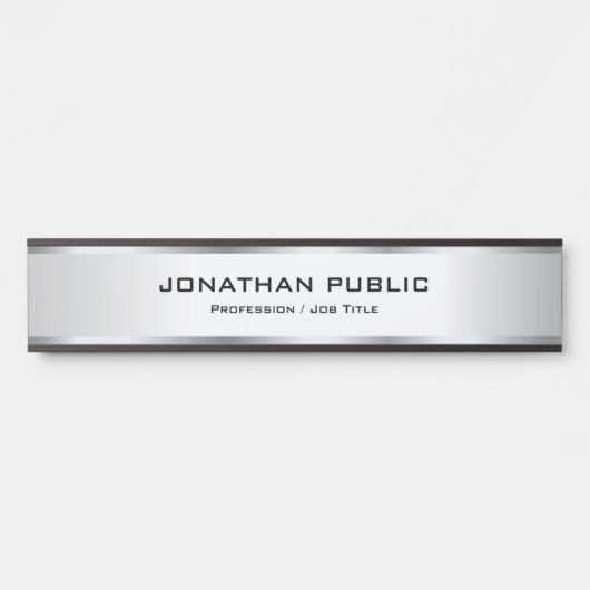 Custom Elegant Silver Metallic Look Luxury Türschild (Vorderseite )