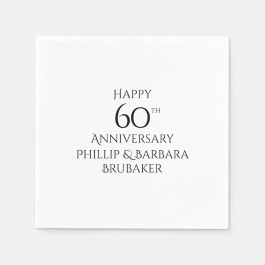 Custom Elegant Simple 60-jähriges Party Serviette (Vorderseite)