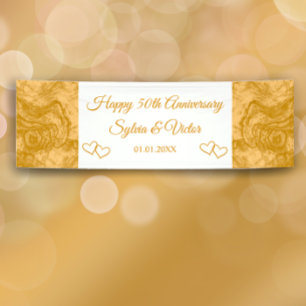 Custom Elegant Simple Gold 50-jähriges Party Banner