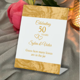 Custom Elegant Simple Gold 50-jähriges Party Sockelschild