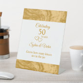 Custom Elegant Simple Gold 50-jähriges Party Sockelschild (In SItu)