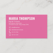 Custom Elegant Simple Stylish Pink Chic Floral Visitenkarte (Vorderseite)