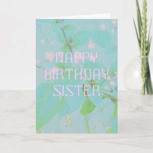 Custom Elegant Sister Birthday Karte (Vorderseite)