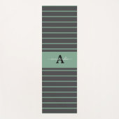 Custom elegant stripes black green practising yogamatte (Vorderseite)
