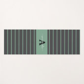 Custom elegant stripes black green practising yogamatte (Vorderseite (Horizontal))