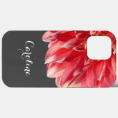 Custom Elegant Summery Coral Red Dahlia Blume Case-Mate iPhone Hülle (Rückseite (Horizontal))