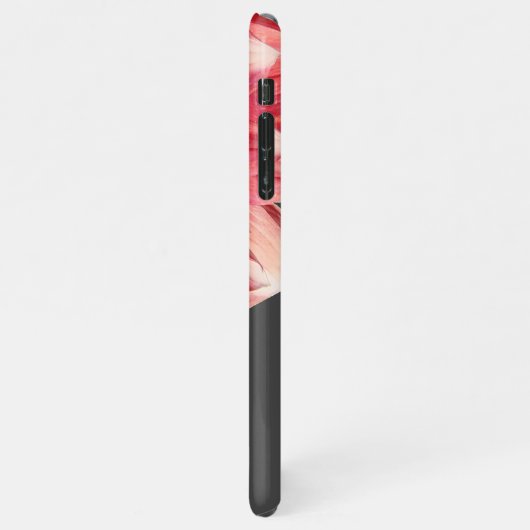 Custom Elegant Summery Coral Red Dahlia Blume iPhone Hülle (Linke Seite)