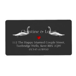 Custom Elegant Swan Wedding Return Address Label