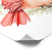 Custom Elegant Sweet Red Kardinal Woodland Kinderz Poster (Ecke)