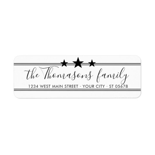 Custom Elegant Typografy Script Stars Motif (Vorne)