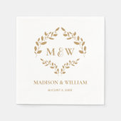 Custom Elegant Wappen Wedding Monogram Serviette (Vorderseite)