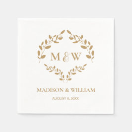Custom Elegant Wappen Wedding Monogram Serviette
