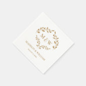 Custom Elegant Wappen Wedding Monogram Serviette (Ecke)