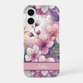 Custom Elegant Watercolor Cherry Blossom Sakura iPhone 16 Hülle