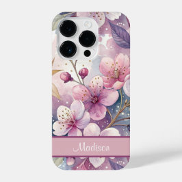 Custom Elegant Watercolor Cherry Blossom Sakura iPhone 14 Pro Hülle
