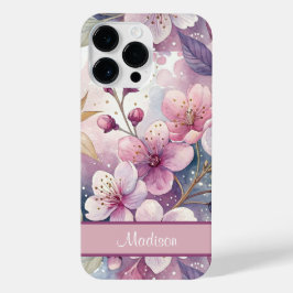 Custom Elegant Watercolor Cherry Blossom Sakura iPhone 14 Pro Max Hülle