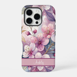 Custom Elegant Watercolor Cherry Blossom Sakura iPhone 16 Pro Hülle