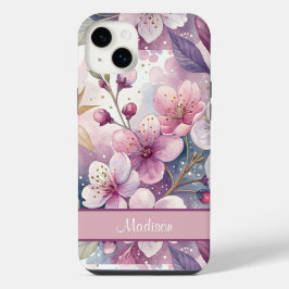 Custom Elegant Watercolor Cherry Blossom Sakura iPhone 14 Plus Hülle