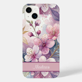 Custom Elegant Watercolor Cherry Blossom Sakura iPhone 14 Plus Hülle