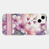 Custom Elegant Watercolor Cherry Blossom Sakura iPhone Hülle (Rückseite (Horizontal))