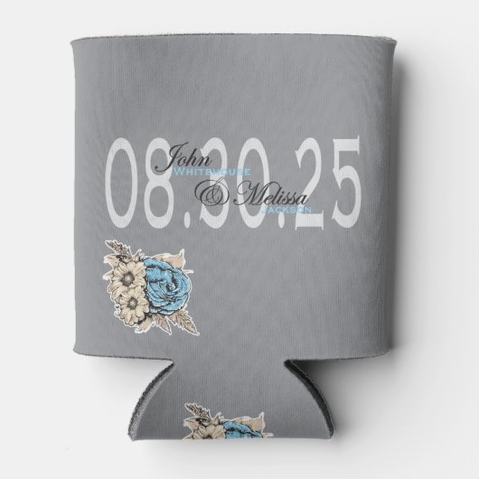 Custom Elegant Wedding Day Gefallen Dosenkühler (Vorderseite)