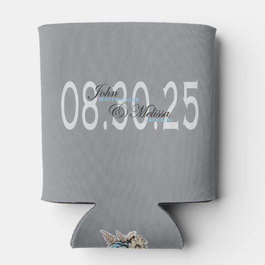 Custom Elegant Wedding Day Gefallen Dosenkühler (Rückseite)