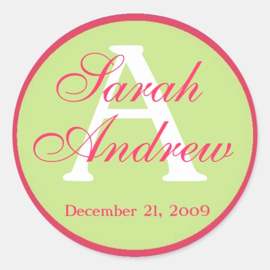 Custom Elegant Wedding Stickers (Vorderseite)