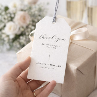 Custom Elegant Wedding Thank You Favor Tag Geschenkanhänger