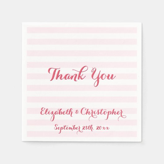 Custom Elegant Wedding Vielen Dank Pink Paper Napk Serviette (Vorderseite)