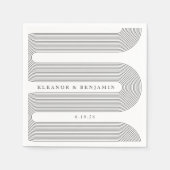 Custom Elegant White Arch Lines Trendy Wedding Serviette (Vorderseite)