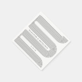 Custom Elegant White Arch Lines Trendy Wedding Serviette (Ecke)