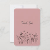 Custom Elegant Wildflower Funeral Thank You Card Dankeskarte (Rückseite)