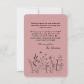 Custom Elegant Wildflower Funeral Thank You Card Dankeskarte (Vorderseite)