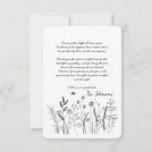 Custom Elegant Wildflower Funeral Thank You Card Dankeskarte (Vorderseite)
